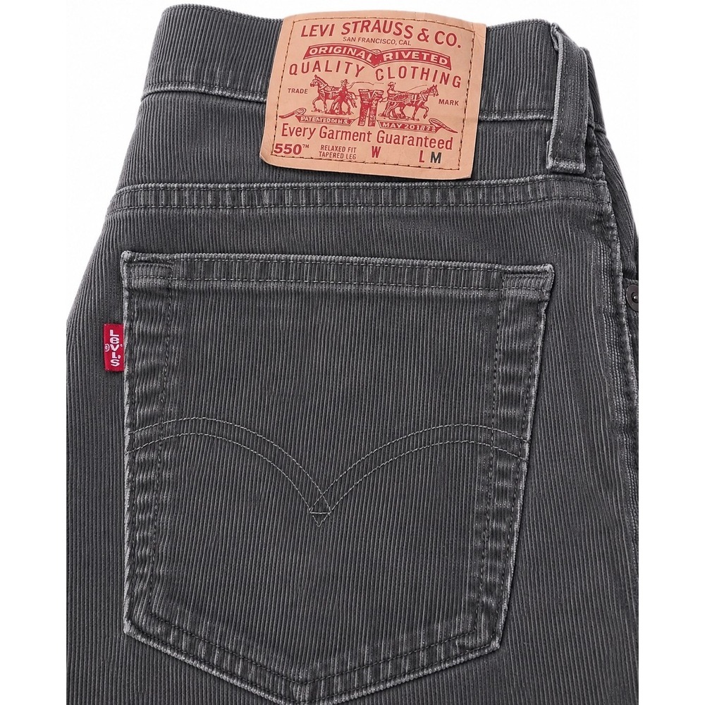 VTG Levis Jeans 30x30 Y2K Grey Faded 10 M Mis Corduroy 550 Relaxed Tapered - Picture 4 of 11